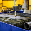 CNC Laser plasma cutting of metal, modern industrial technology