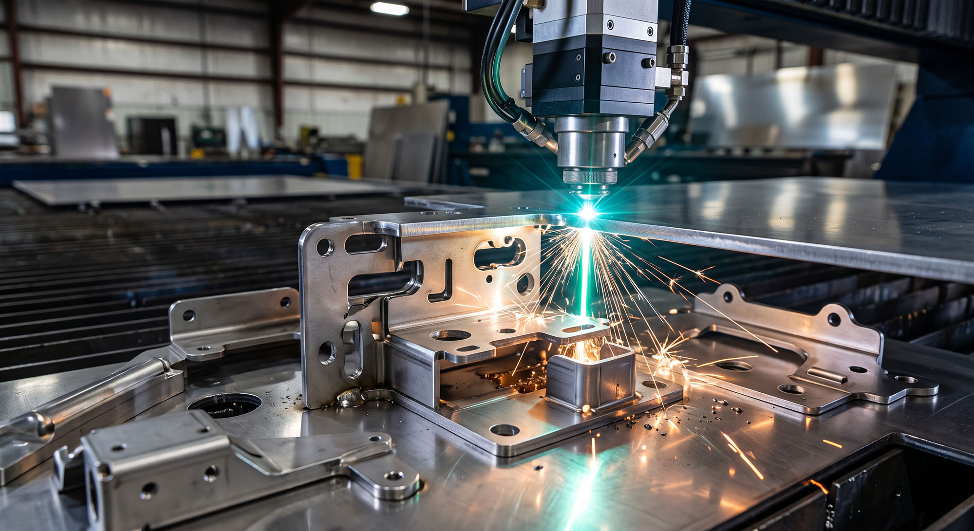 AI generated image of laser cutting machine working